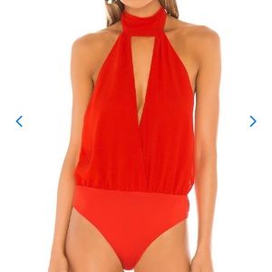 Lovers + Friends Red Bodysuit